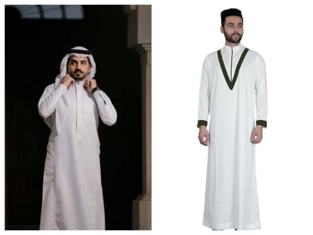islamic dress for man Men's Full Length Thobe 111 Classy Blue Mulitple occasions Best Selling Islamic Clothing Men